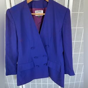 Kasper ASL Vintage Jacket Long Sleeve, Royal Blue, Size 10.